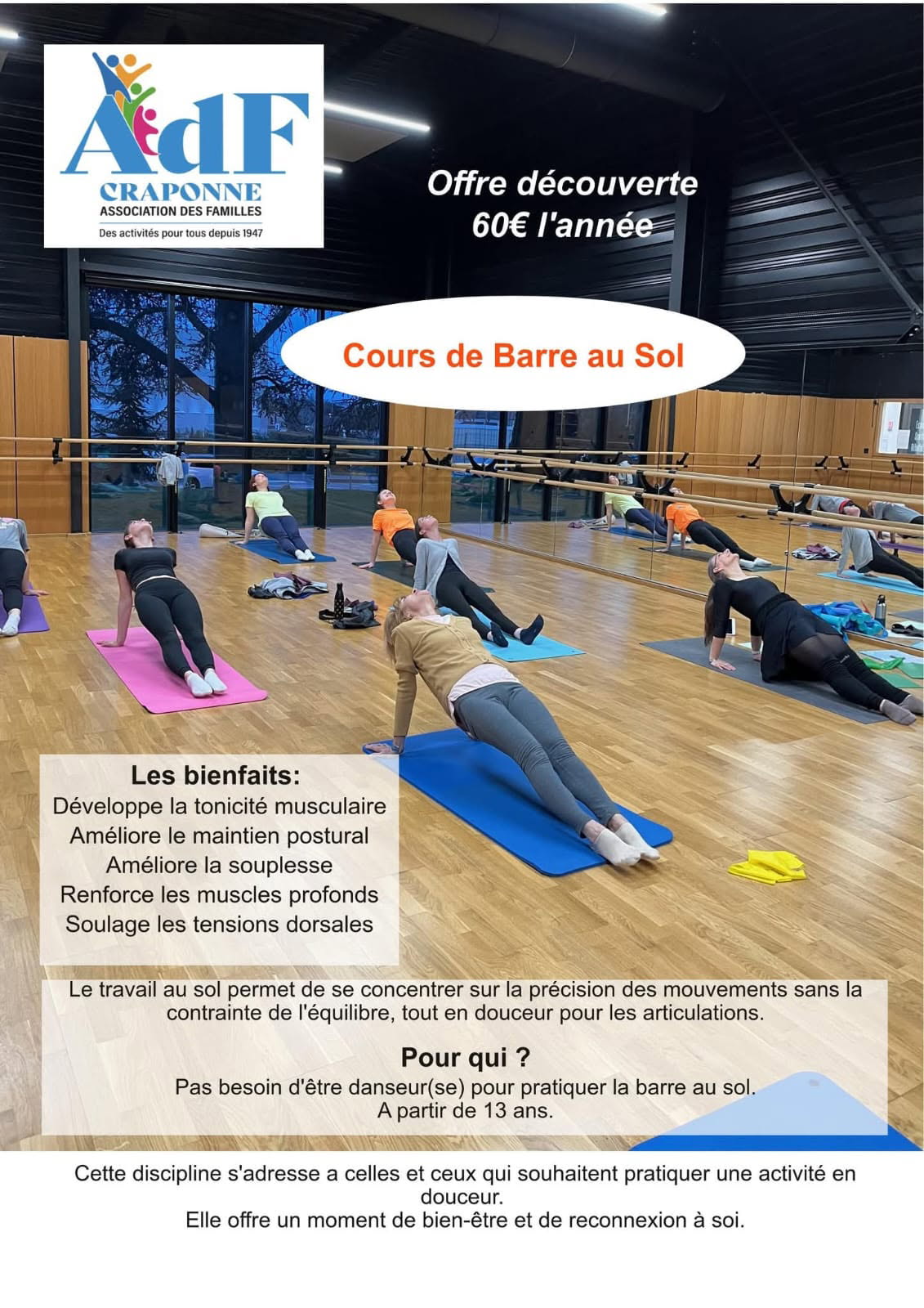 OFFRE SPECIALE COURS DE BARRES AU SOL